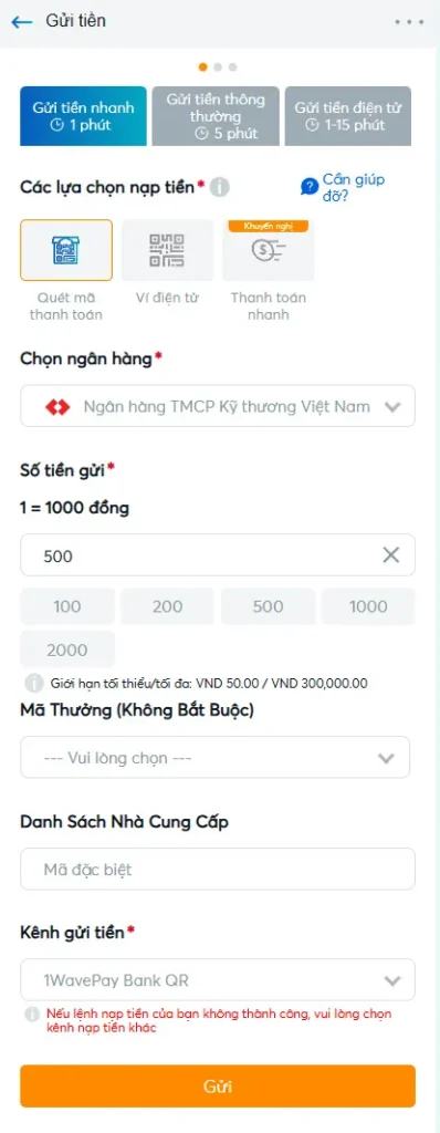 Thông Tin Gửi Tiền BK8 Thong Tin Gui Tien BK8